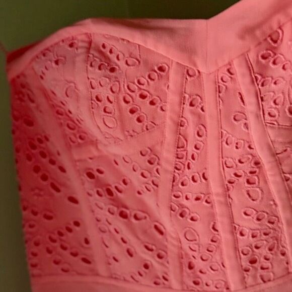 Rebecca Taylor Strapless Eyelet Silk Mini Dress – NWT, Size 6 - Picture 6 of 10